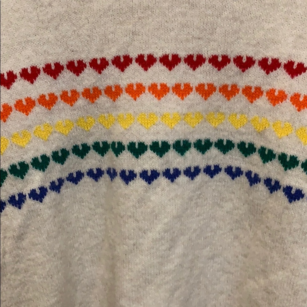 Creamy rainbow heart sweater
